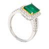 2.06 Carat Old Mine Muzo Colombian Emerald & Diamond Halo with Split Shank 18K Ring