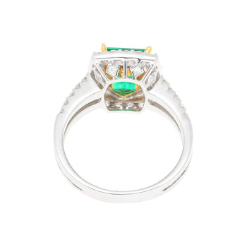 2.06 Carat Old Mine Muzo Colombian Emerald & Diamond Halo with Split Shank 18K Ring – Assay Jewelers