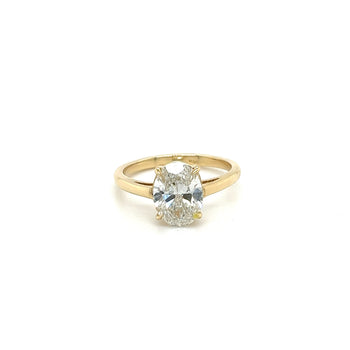 Diamant de laboratoire CVD taille ovale de 2,06 carats, Bague en or jaune 14K avec sertissage bas – Assay Jewelers