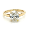 2.06 Carat Oval Cut Lab Grown Diamond CVD Ring in 14K Yellow Gold Low Profile Setting