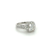 2.16 Carat Natural Round Diamond Ring & Diamond Halo with Diamond Side Stones