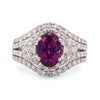 2.40 Carat No Heat Purple Sapphire & Diamond Gold Cocktail Ring