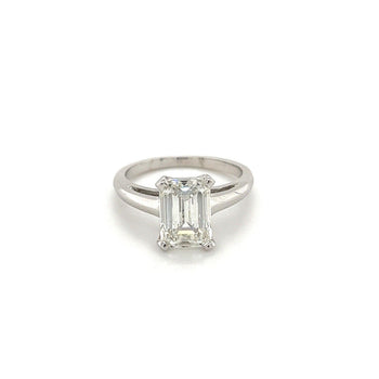 2.54 Carat G/VS1 Emerald Cut Lab Grown Diamond Ring in 14k White Gold | IGI Certified – Assay Jewelers