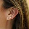 2.5mm Diamond in 14K Gold Flat Back Singe Stud Earring