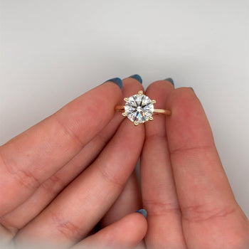 2.60 Carat Lab Grown 14K Yellow Gold 6-Prong Solitaire Diamond Engagement Ring – Assay Jewelers