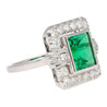 2.86 Carat Afghan-Chinese Minor Oil Emerald & Diamond Halo Ring in 18K Gold