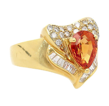 2.87 Carat Pear-Cut Orange Sapphire Heart Ring 18K Gold – Assay Jewelers