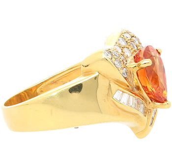 2.87 Carat Pear-Cut Orange Sapphire Heart Ring 18K Gold – Assay Jewelers