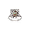 2.97 Carat Emerald Cut Emerald & Diamond Halo 18K White Gold Vintage-Style Ring