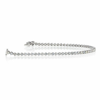 3 Carat Natural Diamond Tennis Ball Bracelet in 14k Solid White Gold – Assay Jewelers