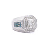 3 Carat Radiant Cut G/VS2 Lab Grown Diamond 14K White Gold Men's Ring