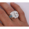 3 Carat Radiant Cut G/VS2 Lab Grown Diamond 14K White Gold Men's Ring