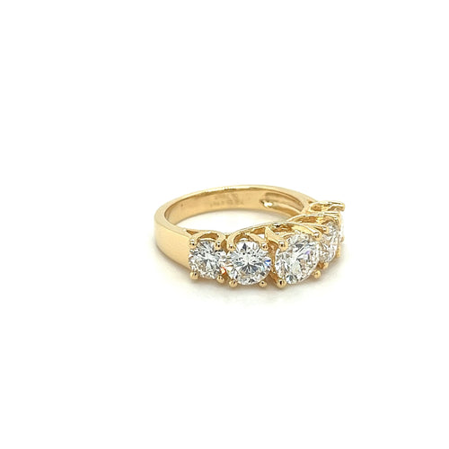 3 Carat TW 18K Yellow Gold Multi Stone Lab Grown Diamond Band Ring