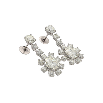 30 Carat White Diamond Necklace and Earrings 18K Set Certified Round-Brilliant – Assay Jewelers