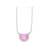 36.10ct Cushion-Cut Kunzite Diamond 18K White Gold Necklace