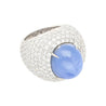 36.40 Carat Ceylon Star Cabochon Sapphire and Diamond GRS Certified 18K Ring