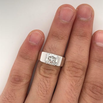 3.03 Carat Radiant Cut Diamond East West Ring 14K White – Assay Jewelers