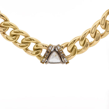 3.1 Carat Diamond Trillion In 14K Gold Cuban Chain Choker Necklace – Assay Jewelers