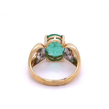3.20 carat Oval Cut Colombian Emerald and Diamond Vintage Ring in 14k Gold – Assay Jewelers