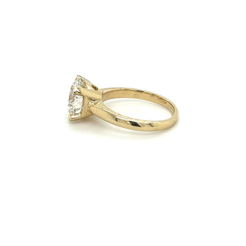 Bague solitaire en or jaune 14K avec diamant de laboratoire rond 3,40 carat F/VS2 – Assay Jewelers