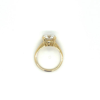 Bague solitaire en diamant de laboratoire rond F/VS2 de 3,40 carats en or jaune 14K – Assay Jewelers