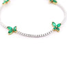 3.5 Carat Emerald Butterfly and Diamond Charm Tennis Bracelet