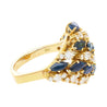 3.50 CT Blue Sapphire and 1.0 CTW Diamond Cluster Ring in 18K Gold