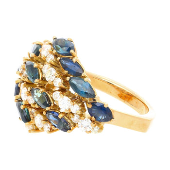 3.50 CT Blue Sapphire and 1.0 CTW Diamond Cluster Ring in 18K Gold – Assay Jewelers