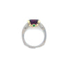 3.50 Carat Oval Cut Rubellite Tourmaline East West Ring with Tsavorite, Diamond, Platinum & 18k Gold