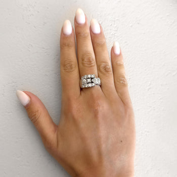 3.75 Carat Pear & Round Diamond 14K White Gold East West Bypass Cluster Ring – Assay Jewelers