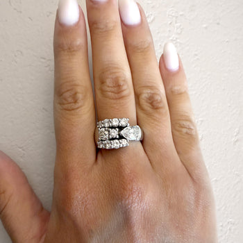 3.75 Carat Pear & Round Diamond 14K White Gold East West Bypass Cluster Ring – Assay Jewelers