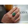 3.89 Carat Marquise Cut Colombian Emerald and Diamond 18K Ring