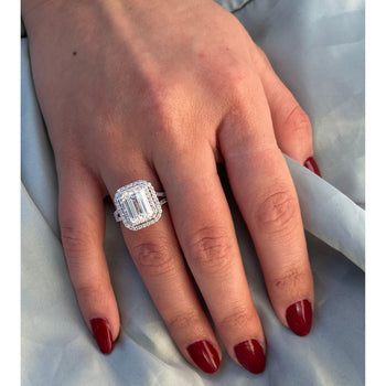 4 CARAT, F color, VS1 clarity. Emerald Cut Lab Diamond Engagement White Gold Ring – Assay Jewelers