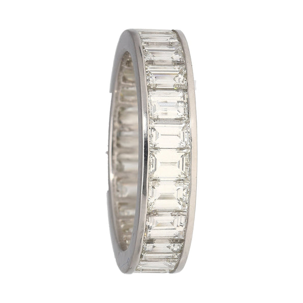 4 Carat Baguette Cut Natural Diamond Wedding Band Ring in Platinum Channel Setting