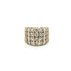 4 قيراط Channel Set Round Cut Diamond Cluster Ring في 14K ذهب أصفر