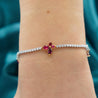 4 Carat Ruby Butterfly and Diamond Charm Tennis Bracelet