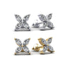 4 Piece Marquise Cut Diamond 14K Gold Stud Earrings