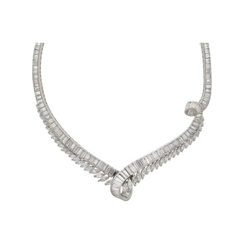 40 Carat Marquise And Baguette Cut Diamond Chandelier Platinum Choker Necklace – Assay Jewelers