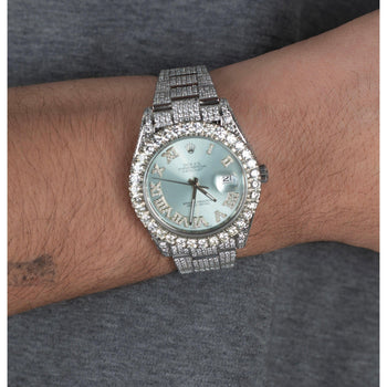 Montre Rolex Datejust 41 mm avec cadran bleu clair, chiffres romains, année 2010 – Assay Jewelers