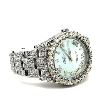 Montre Rolex Datejust 41 mm avec cadran bleu clair, chiffres romains, année 2010 – Assay Jewelers