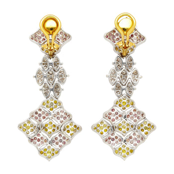 43 Carat 3 Tone Gold & Diamond Pave Necklace and Earring Set – Assay Jewelers