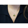 4.09 Carat Peridot Pendant Necklace in 18K White Gold Cable Chain