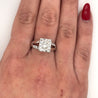 4.11 Carat Radiant Cut Lab Grown Diamond in Split-Shank Diamond Side Stone Ring