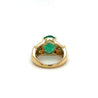 4.14 Carat Oval Cut Natural Emerald and Diamond Ring in 18K Yellow Gold