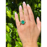 4.14 Carat Oval Cut Natural Emerald and Diamond Ring in 18K Yellow Gold