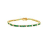 4.26 Carat Emerald and Diamond Tennis 4 Prong Bracelet In 14K Gold