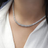 5 Carat Round Cut Diamond Platinum 2-Row Teardrop Tennis Necklace