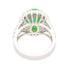 5.32 Carat Type A Jadeite Jade and Diamond Halo Ring in 18K White Gold