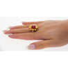 5.46 Carat Burma Ruby No Heat AGL Certified and Fancy Yellow Diamond Ring