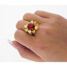 5.46 Carat Burma Ruby No Heat AGL Certified and Fancy Yellow Diamond Ring